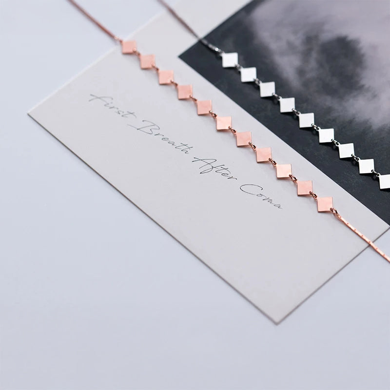 Chain bracelet silver bracelet look in polished silver color