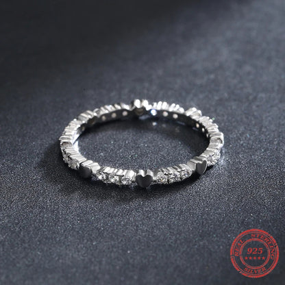 925 Sterling Silver Heart Stackable Ring