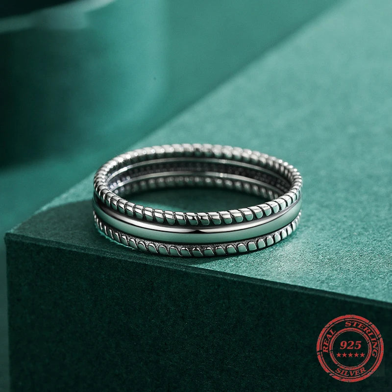 925 sterling silver vintage ring paired as a stacking ring