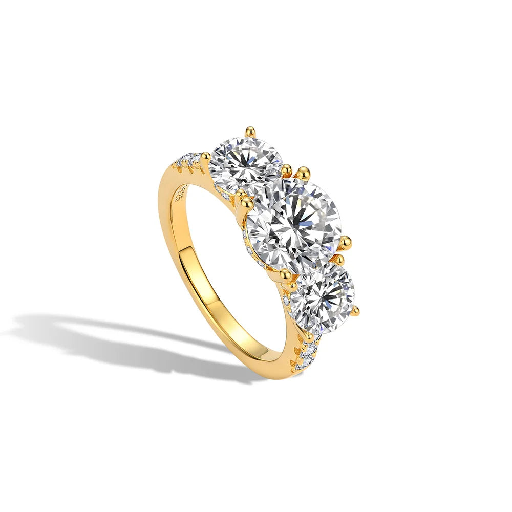 Timeless moissanite engagement ring with polished ring with size comfort