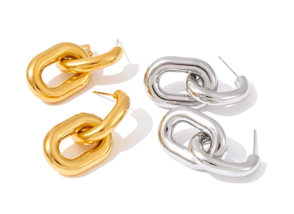 Ear rings and gold plated geometric drop earrings for women