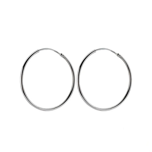 Classic 925 Silver Round Hoop Earrings