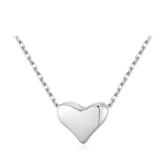 Sterling Silver Minimalist Heart Pendant Necklace