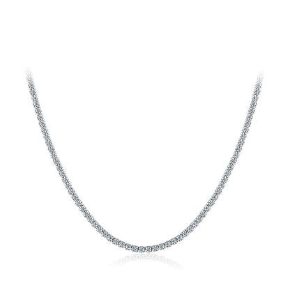 Sterling Silver Full CZ Sparkling Choker Necklace