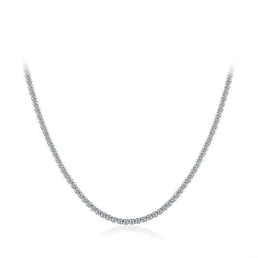 Sterling Silver Full CZ Sparkling Choker Necklace