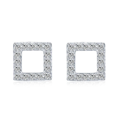 Square CZ Sparkling Stud Earrings