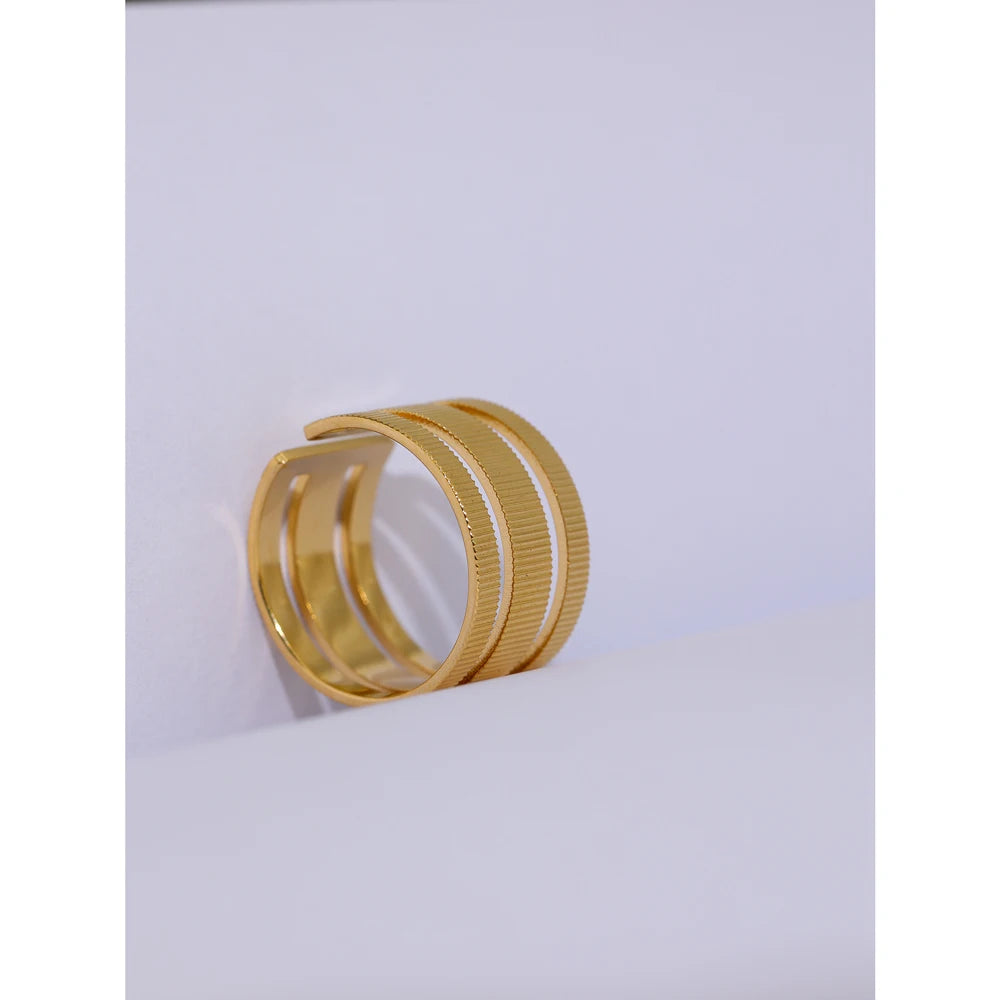 Geometric Opening Stainless Steel Ring