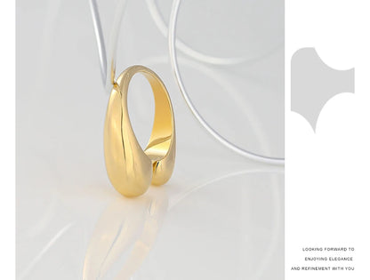 Geometric Open Gold Stainless Steel Ring