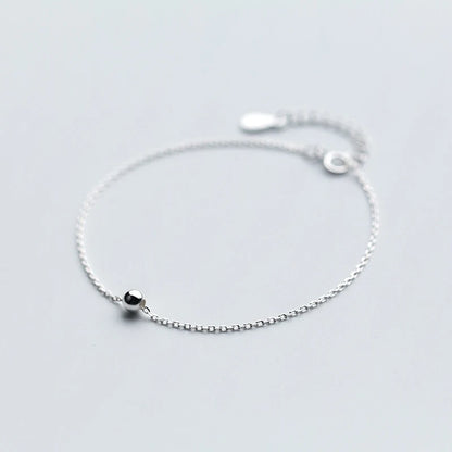 Sterling Silver Minimalist Beads Chain Bracelet