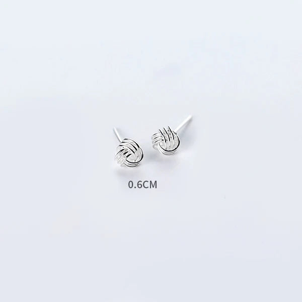 Knotted silver earrings for women in 925 sterling silver finish