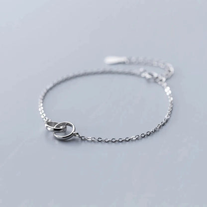 Sterling Silver Geometric Round Bracelet/Anklet