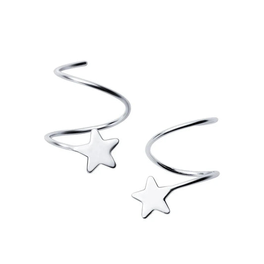 925 Sterling Silver Rotating Star Stud Earrings