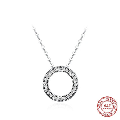 Sterling Silver Sparkling CZ Circle Jewelry Set