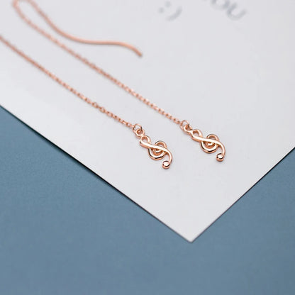 Musical Note Long Chain Dangle Earrings