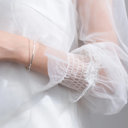 Bamboo-Inspired Sterling Silver Chain Bracelet