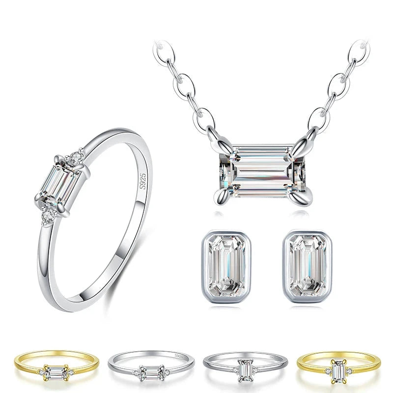 Sterling Silver Bridal Zirconia Jewelry Set