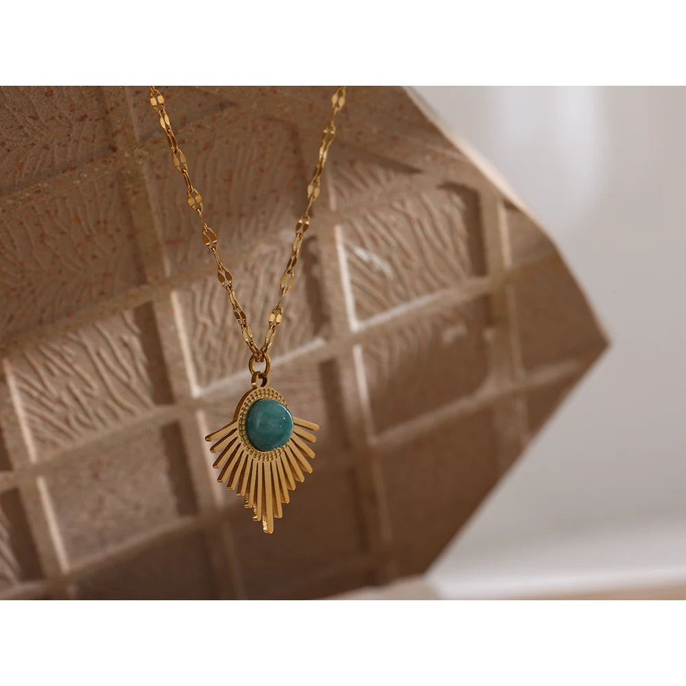 Geometric Stone Pendant Necklace