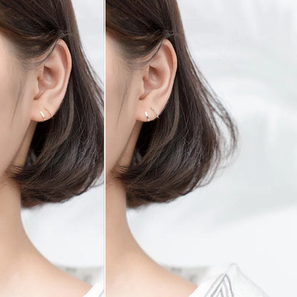 Gold-Toned Minimalist Spiral Hoop Earrings