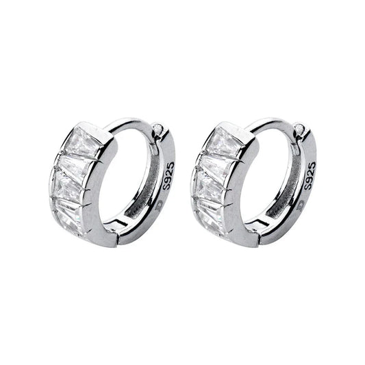 Trapezoid CZ Hoop Earrings