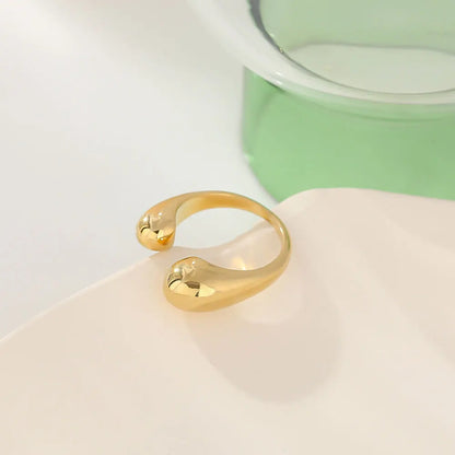 Geometric Open Gold Stainless Steel Ring