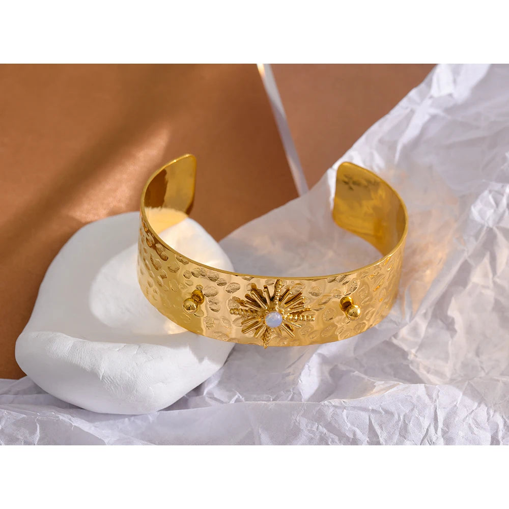 Celestial Resin Cuff Bangle Bracelet