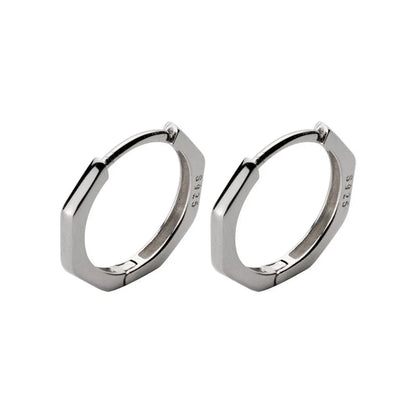 Black Geometric Hoop Earrings