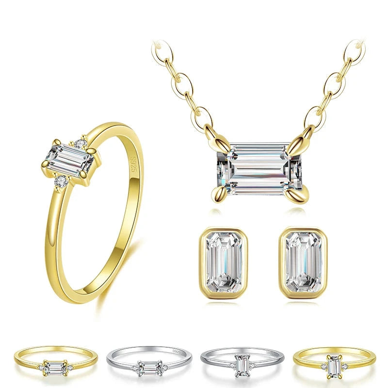 Sterling Silver Bridal Zirconia Jewelry Set