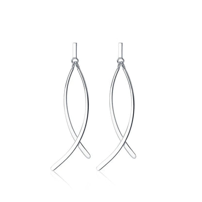 Geometric Cross Line Dangle Earrings