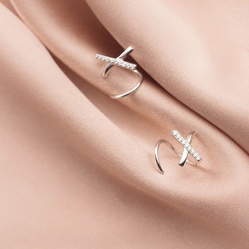 Elegant silver stud earrings in minimalist design