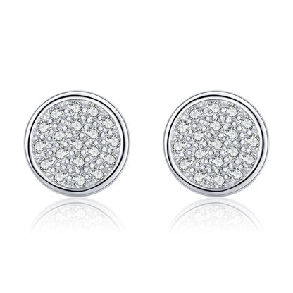 Sterling Silver Round CZ Stud Earrings