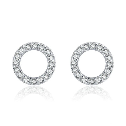 Sterling Silver Round Stud Earrings