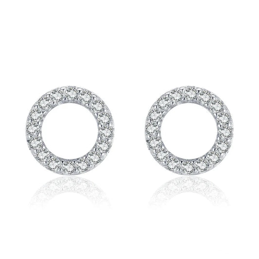 Sterling Silver Round Stud Earrings