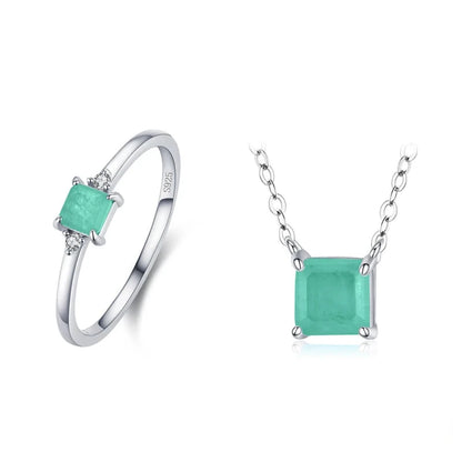 Sterling Silver Tourmaline Jewelry Set