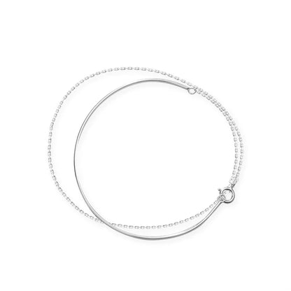 Sterling Silver Geometric Line Chain Bracelet