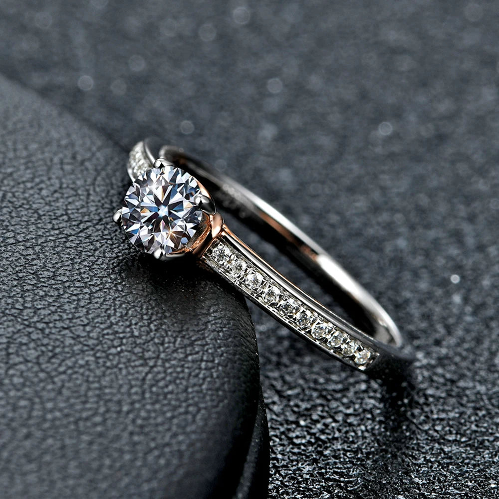 Ring with size fixed 0.5 CT moissanite clarity sparkle