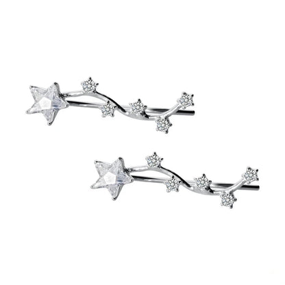 Charm Silver Star CZ Stud Earrings