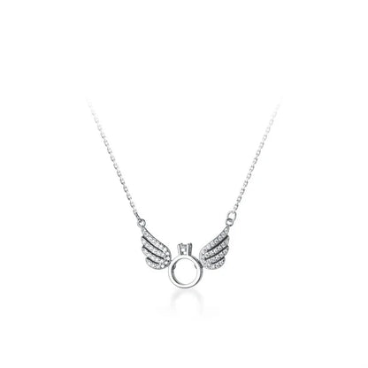 Vintage Angel Wings Pendant Necklace