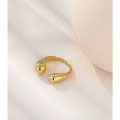 Geometric Open Gold Stainless Steel Ring