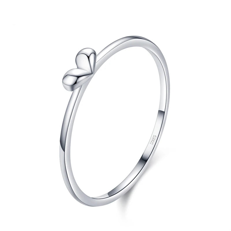 Heart rings stackable ring crafted in 925 sterling silver