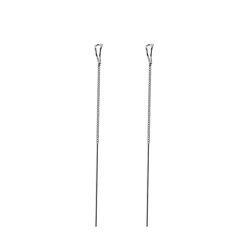 Minimalist Long Chain Drop Earrings