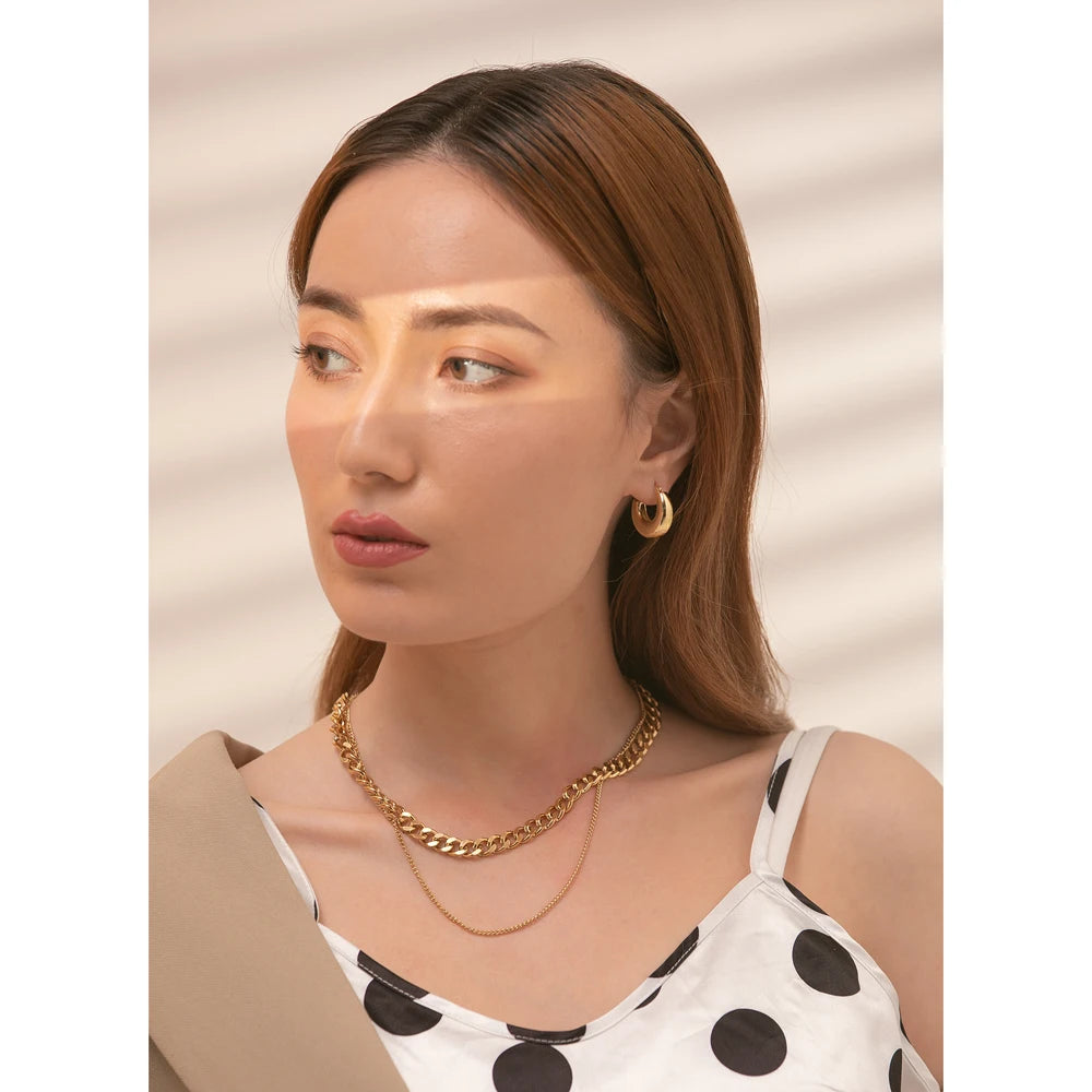 316 Stainless Steel Double Layer Choker Necklace