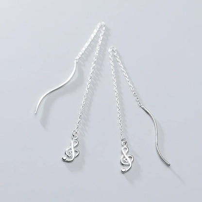 Musical Note Long Chain Dangle Earrings