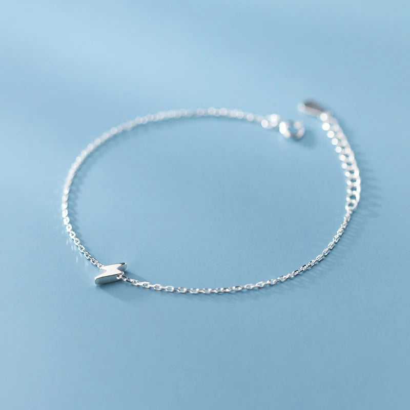 Sterling Silver Lightning Link Chain Bracelet