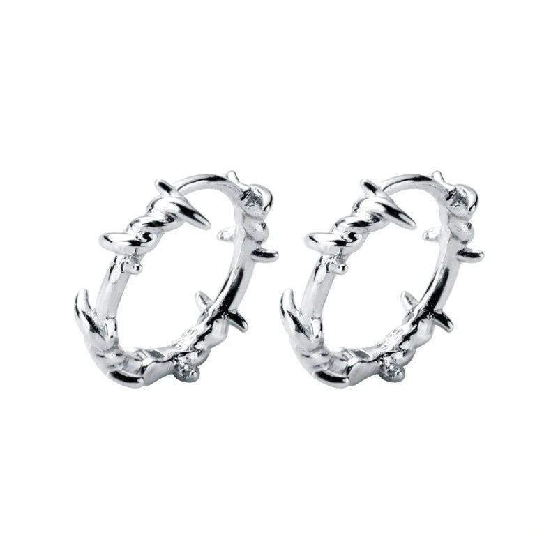 Sterling silver earrings shown as hoop earrings for women in 925 sterling silver