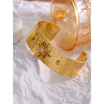 Celestial Resin Cuff Bangle Bracelet