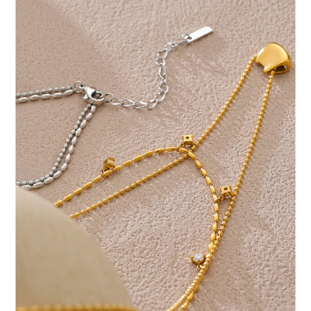 Elegant necklace and pendant combination in stainless steel jewelry