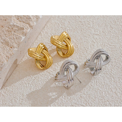 Twisted Knot Stripe Stud Earrings