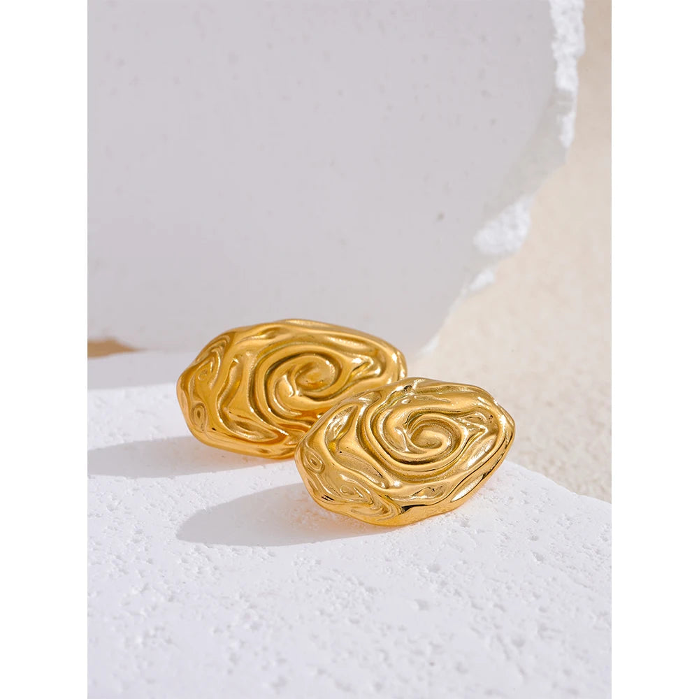 Stud earrings for women in polished stainless steel