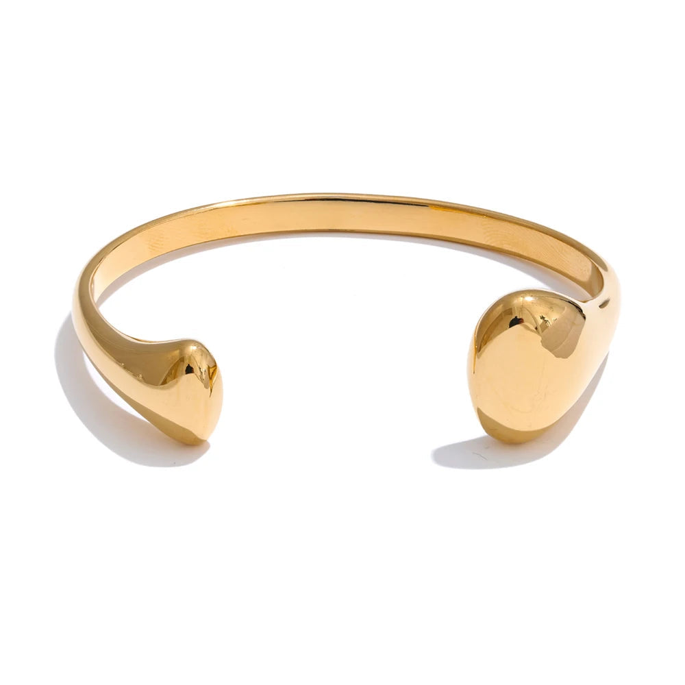 Gold plated stainless steel cuff bracelet bangle jewelry