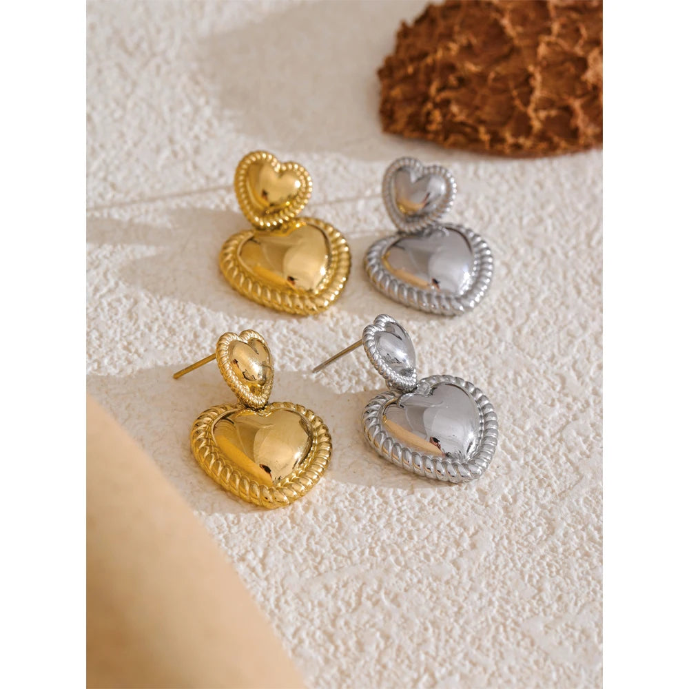 Heart Drop Dangle Earrings for Women